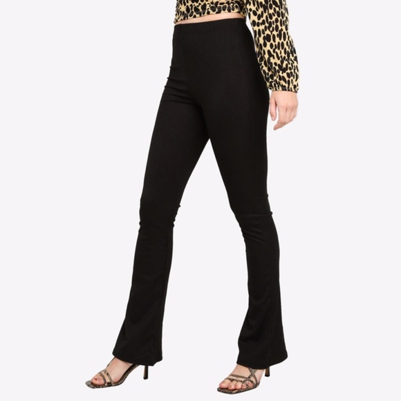 Topshop Pants - NWT TOPSHOP Skinny Ribbed Flared Trousers - US 4